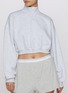 模特儿示范图 - 点击放大 - SKIMS - COTTON FLEECE 半开襟短款卫衣