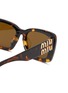 细节 - 点击放大 - MIU MIU - Acetate Rectangle Sunglasses