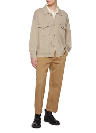 模特儿示范图 - 点击放大 - BARRIE - Patch Pocket Cashmere Cotton Jacket