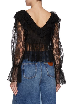 背面 - 点击放大 - CHLOÉ - V-Neck Floral Lace Top
