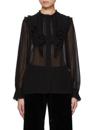 首图 - 点击放大 - CHLOÉ - Lace Trim Sheer Silk Blouse