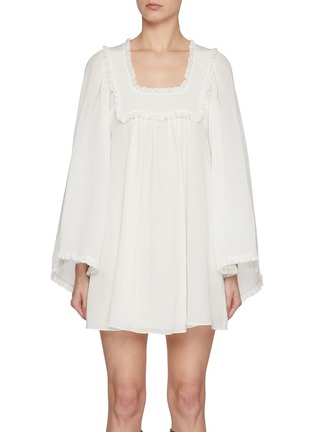 首图 - 点击放大 - CHLOÉ - Lace Trim Silk Crêpon Mini Dress