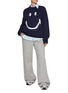 模特儿示范图 - 点击放大 - JOSHUA SANDERS - Smiley Face Motif Cotton Sweater
