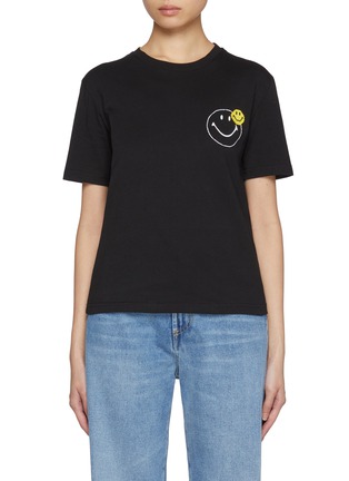 首图 - 点击放大 - JOSHUA SANDERS - Outline Smiley Print Cotton T-shirt