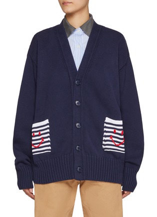 首图 - 点击放大 - JOSHUA SANDERS - Smiley Face Motif Pocket Cotton Cardigan