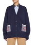 首图 - 点击放大 - JOSHUA SANDERS - Smiley Face Motif Pocket Cotton Cardigan
