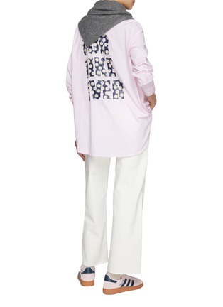 模特儿示范图 - 点击放大 - JOSHUA SANDERS - For Like Ever Print Striped Cotton Shirt