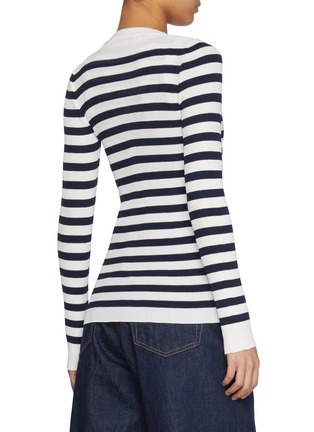 背面 - 点击放大 - JOSHUA SANDERS - Round Smile Striped Knit Cardigan