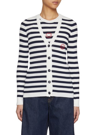 首图 - 点击放大 - JOSHUA SANDERS - Round Smile Striped Knit Cardigan