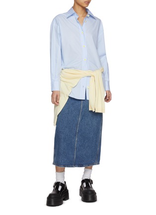模特儿示范图 - 点击放大 - JOSHUA’S - Daisy Button Cotton Shirt