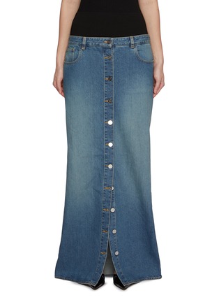 正面 -点击放大 - ALAÏA - 针织拼接牛仔半裙