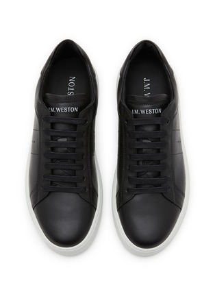 模特儿示范图 - 点击放大 - J.M. WESTON - On Time Low Top Leather Men's Sneakers