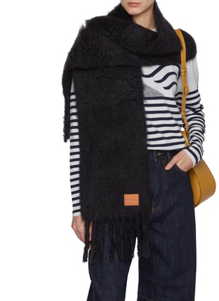 模特儿示范图 - 点击放大 - LOEWE - Textured Mohair Blend Scarf