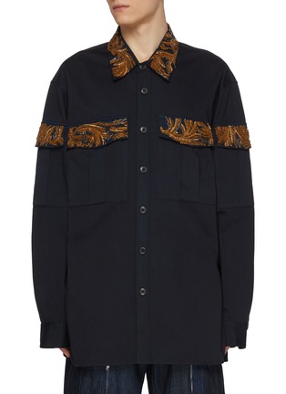 首图 - 点击放大 - DRIES VAN NOTEN - Crowsey Double Pocket Embroidery Cotton Shirt