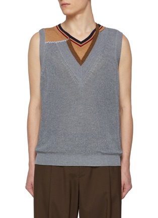 首图 - 点击放大 - KOLOR - Double V-neck Weave Vest