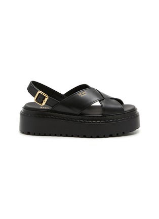 首图 - 点击放大 - PRADA - 皮革厚底凉鞋
