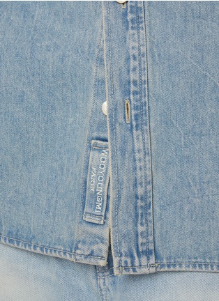  - WOOYOUNGMI - Light Wash Logo Back Pocket Denim Shirt