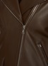  - KRUF - Mink Collar Leather Biker Jacket