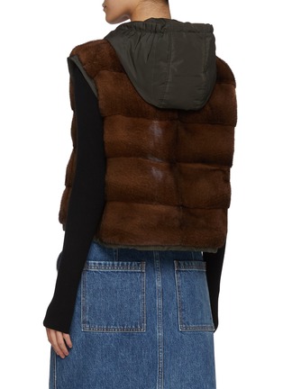 背面 - 点击放大 - KRUF - Hooded Mink Fur Reversible Puffer Vest