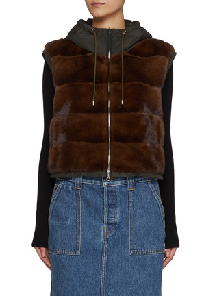 首图 - 点击放大 - KRUF - Hooded Mink Fur Reversible Puffer Vest