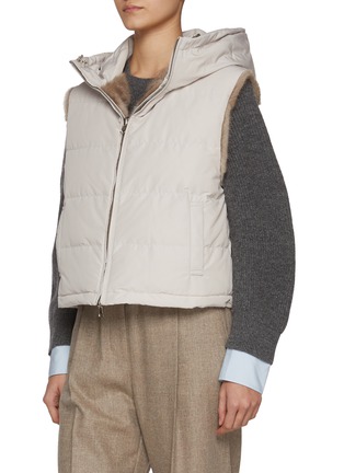 细节 - 点击放大 - KRUF - Hooded Mink Fur Reversible Puffer Vest