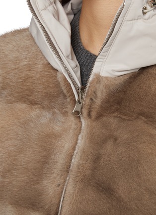  - KRUF - Hooded Mink Fur Reversible Puffer Vest