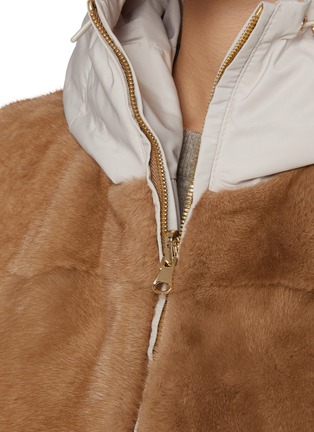  - KRUF - Hooded Mink Fur Reversible Puffer Vest