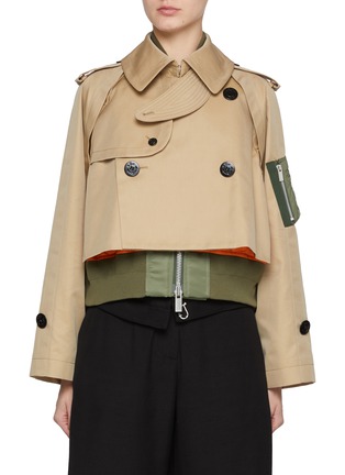 首图 - 点击放大 - SACAI - Two Toned Layered Short Trench Jacket