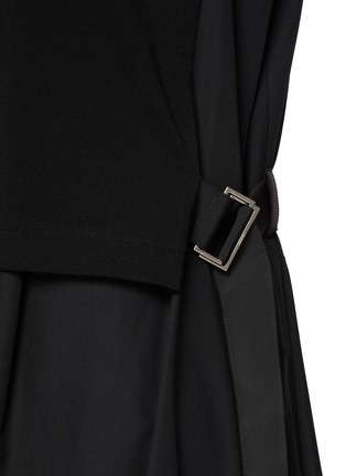  - SACAI - Hybrid Jersey Cotton Poplin Pleated Dress