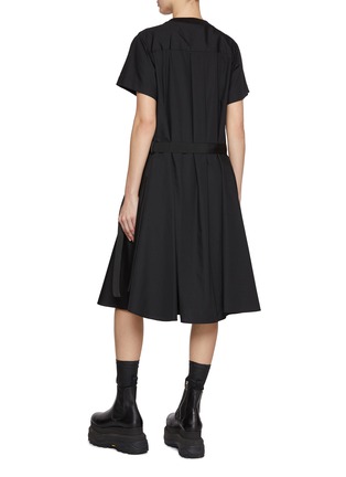 背面 - 点击放大 - SACAI - Hybrid Jersey Cotton Poplin Pleated Dress