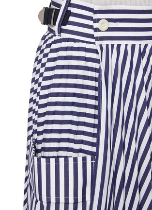  - SACAI - Cargo Pocket Striped Cotton Midi Skirt