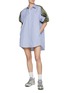 模特儿示范图 - 点击放大 - SACAI - Hybrid Puff Sleeve Shirt Dress