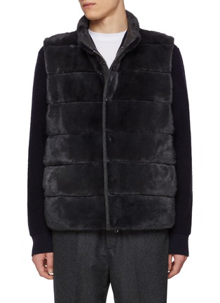 首图 - 点击放大 - KRUF - Stand Collar Mink Fur Cashmere Vest