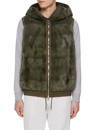 首图 - 点击放大 - KRUF - Elasticated Hem Mink Fur Hooded Vest