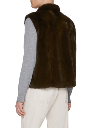 背面 - 点击放大 - KRUF - Stand Collar Reversible Mink Fur Vest