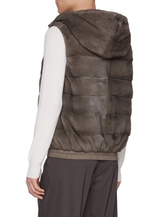 背面 - 点击放大 - KRUF - Elasticated Hem Mink Fur Hooded Vest