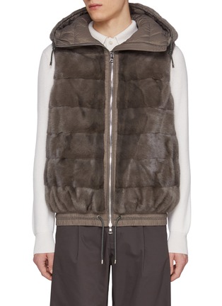 首图 - 点击放大 - KRUF - Elasticated Hem Mink Fur Hooded Vest