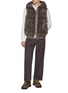 模特儿示范图 - 点击放大 - KRUF - Elasticated Hem Mink Fur Hooded Vest