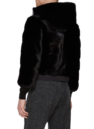 背面 - 点击放大 - KRUF - Elasticated Hem Mink Fur Hooded Jacket