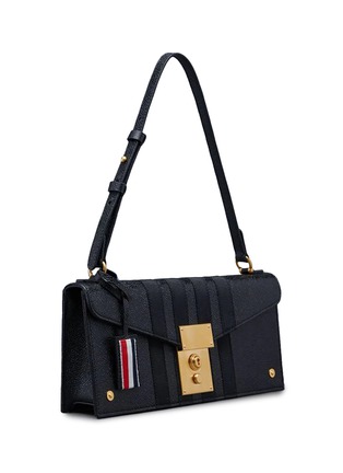 细节 - 点击放大 - THOM BROWNE - Mrs. Thom Baguette 4 Bar Pebble Grain Leather Baguette Bag