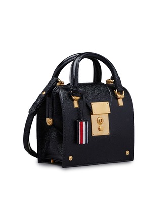 细节 - 点击放大 - THOM BROWNE - Mini Mrs. Thom Pebble Grain Leather Handbag