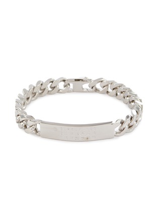 首图 - 点击放大 - MM6 MAISON MARGIELA - Embossed Logo Brass Curb Chain Bracelet — Polished Palladio