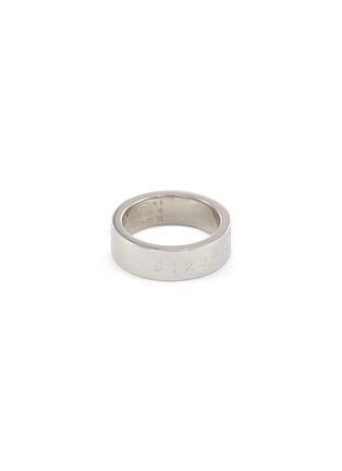 细节 - 点击放大 - MM6 MAISON MARGIELA - Embossed Logo Brass Pendent Ring — Polished Palladio