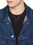 模特儿示范图 - 点击放大 - MM6 MAISON MARGIELA - Embossed Logo Brass Pendent Ring — Polished Palladio