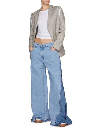 模特儿示范图 - 点击放大 - BETTTER - Wide Leg Medium Wash Jeans