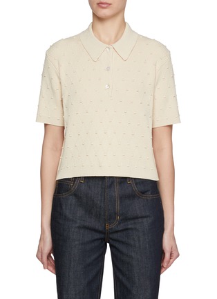 首图 - 点击放大 - NACKIYÉ - Collared Bauble Cotton Knit Top