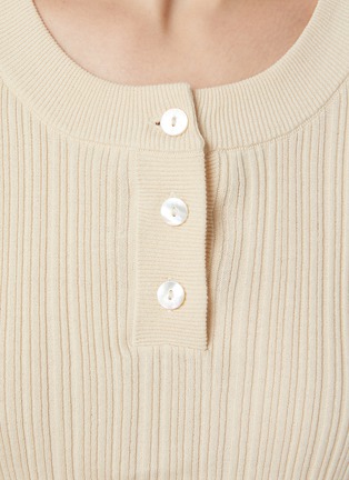  - NACKIYÉ - Buttoned Crewneck Cotton Rib Knit Top