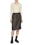 模特儿示范图 - 点击放大 - NACKIYÉ - Buttoned Crewneck Cotton Rib Knit Top