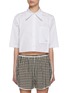 首图 - 点击放大 - NACKIYÉ - Pointy Collar Cropped Cotton Shirt