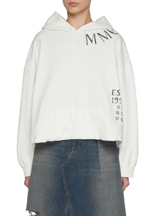 首图 - 点击放大 - MM6 MAISON MARGIELA - Raw Hem Logo Cotton Hoodie